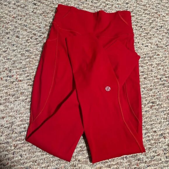Lululemon Fast and Free High-Rise Tight 25” Pockets *Updated Dark Red- Size 2 - Picture 8 of 12
